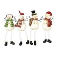 thumbnail image 1 of Transpac Glitter Striped Snowman 4x3 Resin Stone Christmas Shelf Sitter Set of 4, 1 of 2