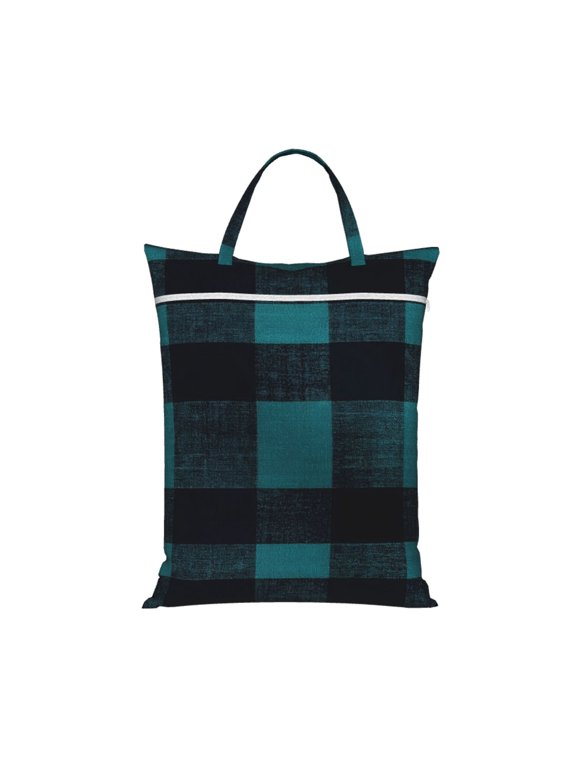 1 Pc Travel Dirty Bag 18.1×22.8in Reusable Easy To Carry And Store Large Capacity For Travel Beach Camping Darkcyan Buffalo Plaid Check Tartan Scotland_4