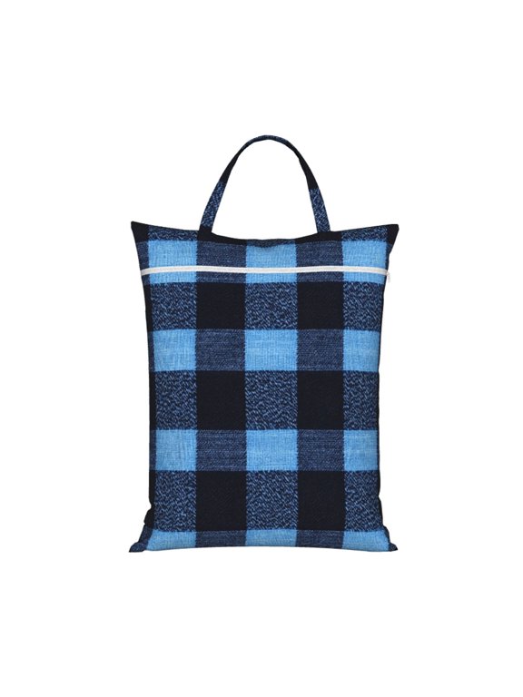 1 Pc Travel Dirty Bag 18.1×22.8in Reusable Easy To Carry And Store Large Capacity For Travel Beach Camping Darkslateblue Buffalo Plaid Check Tartan Scotland_1