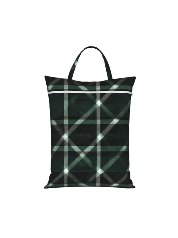 1 Pc Travel Dirty Bag 18.1×22.8in Reusable Easy To Carry And Store Large Capacity For Travel Beach Camping Green Buffalo Plaid Check Tartan Scotland_2