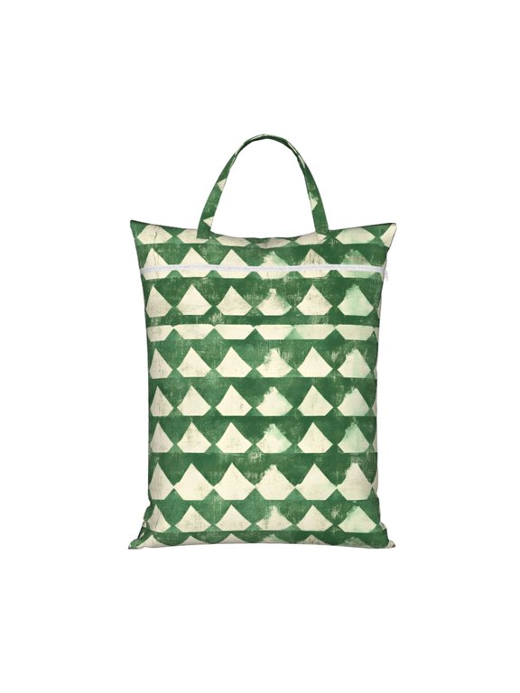 1 Pc Travel Dirty Bag 18.1×22.8in Reusable Easy To Carry And Store Large Capacity For Travel Beach Camping Green Houndstooth Vintage Texture Hand-Drawn Sketch_3