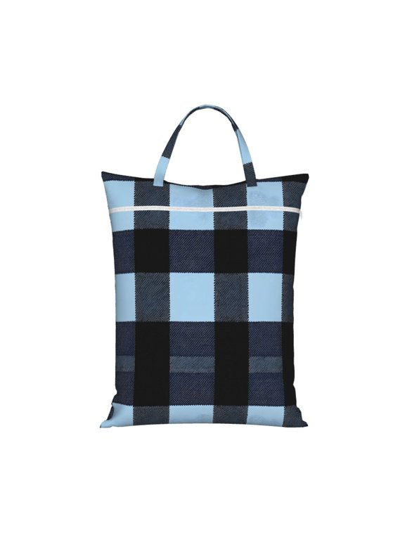 1 Pc Travel Dirty Bag 18.1×22.8in Reusable Easy To Carry And Store Large Capacity For Travel Beach Camping Midnightblue Buffalo Plaid Check Tartan Scotland_2