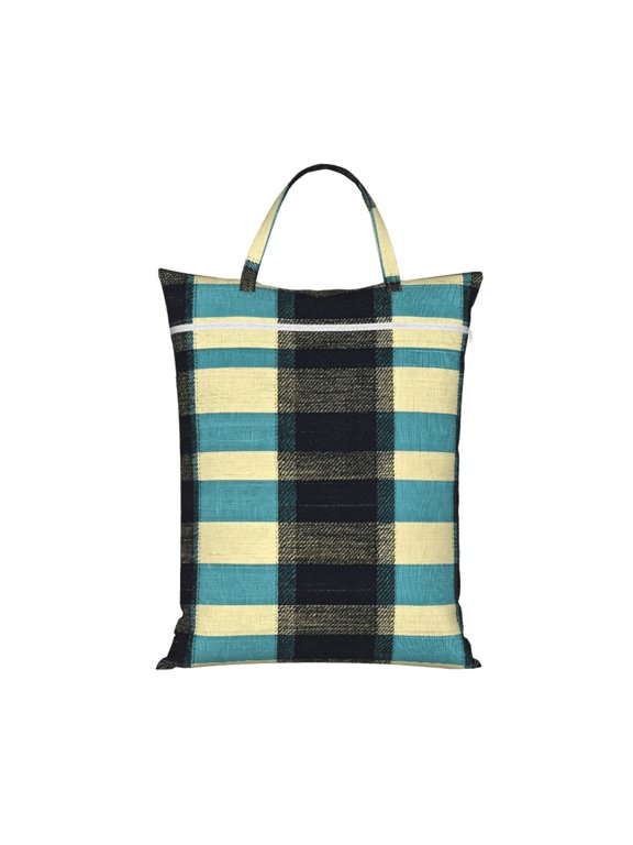 1 Pc Travel Dirty Bag 18.1×22.8in Reusable Easy To Carry And Store Large Capacity For Travel Beach Camping Paleturquoise Buffalo Plaid Check Tartan Scotland_2