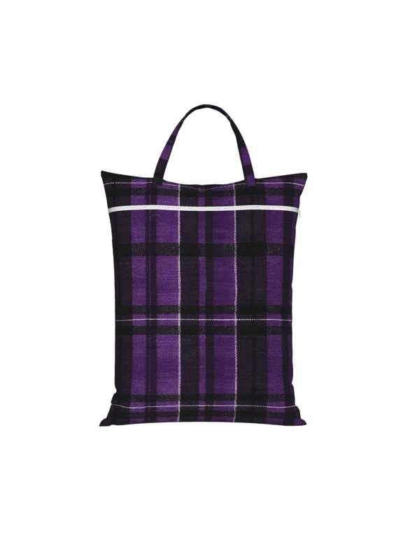 1 Pc Travel Dirty Bag 18.1×22.8in Reusable Easy To Carry And Store Large Capacity For Travel Beach Camping Purple Buffalo Plaid Check Tartan Scotland_4