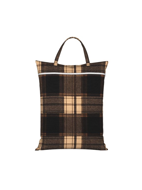1 Pc Travel Dirty Bag 18.1×22.8in Reusable Easy To Carry And Store Large Capacity For Travel Beach Camping Saddlebrown Buffalo Plaid Check Tartan Scotland_2