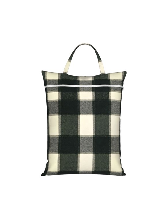 1 Pc Travel Dirty Bag 18.1×22.8in Reusable Easy To Carry And Store Large Capacity For Travel Beach Camping Springgreen Buffalo Plaid Check Tartan Scotland_99154_1