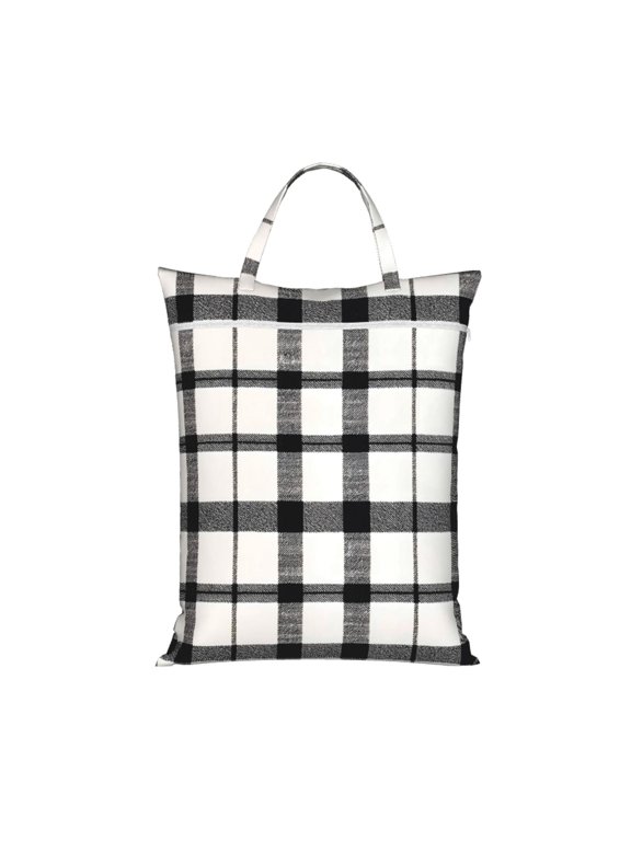 1 Pc Travel Dirty Bag 18.1×22.8in Reusable Easy To Carry And Store Large Capacity For Travel Beach Camping White Buffalo Plaid Check Tartan Scotland_2