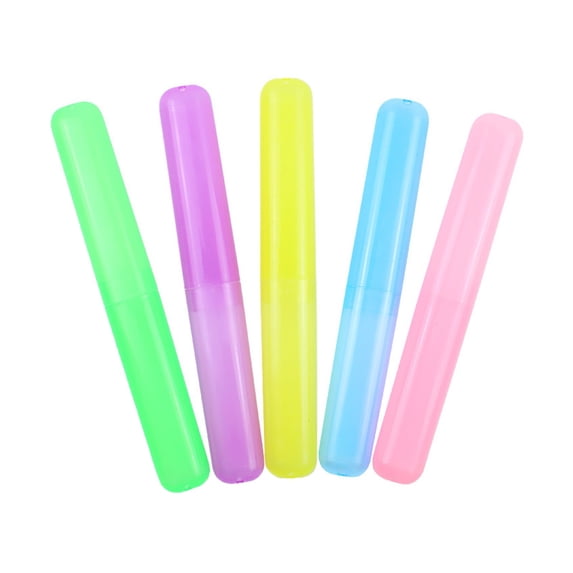 1 Pc Travel Toothbrush Case Portable Travel Toothbrush Holder Plastic Toothbrush Case Toothbrush Container Protector Cover Travel Cover Holder Storage, 7.48x1.06 Inch, Random Color