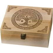 1 Pc Tree of Life Wooden Memory Keepsake Box Metal Knot Box with Hinged Lid and Lock Decorative Storage Box Stash Box for Photo Letter Souvenir Jewelry 7.6x9.6x4inch19.5x24.5x10.3cm Brown DIY