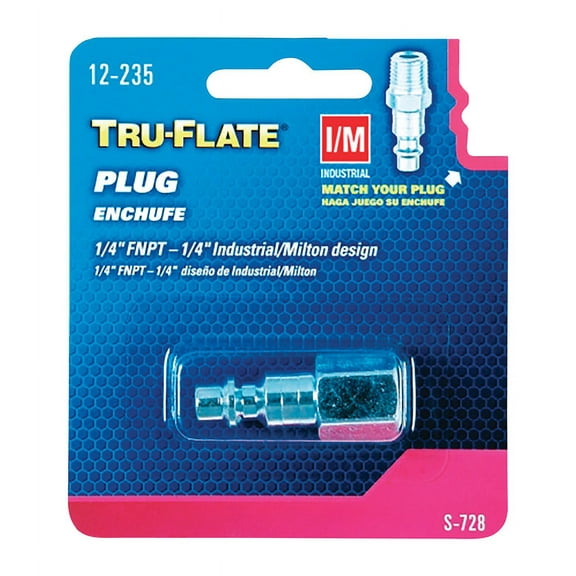 1 Pc, Tru-Flate Steel Air Plug 1/4 In. Female 1 Pc