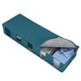 thumbnail image 1 of 1 Pc Underbed Storage Containers Bin with Lids, Large Under Bed Storage Organizer Box with Handle, Under the Storage Bags for Organizing Clothes, Shoes, Blankets, Pillows, 38.19"x12.99"x5.91", Blue, 1 of 5