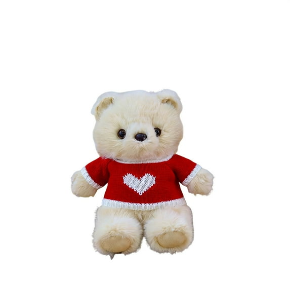 1 Pc Valentine Bear Stuffed Animal Plush Toys Bulk 8.7 Inch Small Cute Bear with Heart Adult Gifts for Girlfriend Birthday Party Wedding Mother's Day