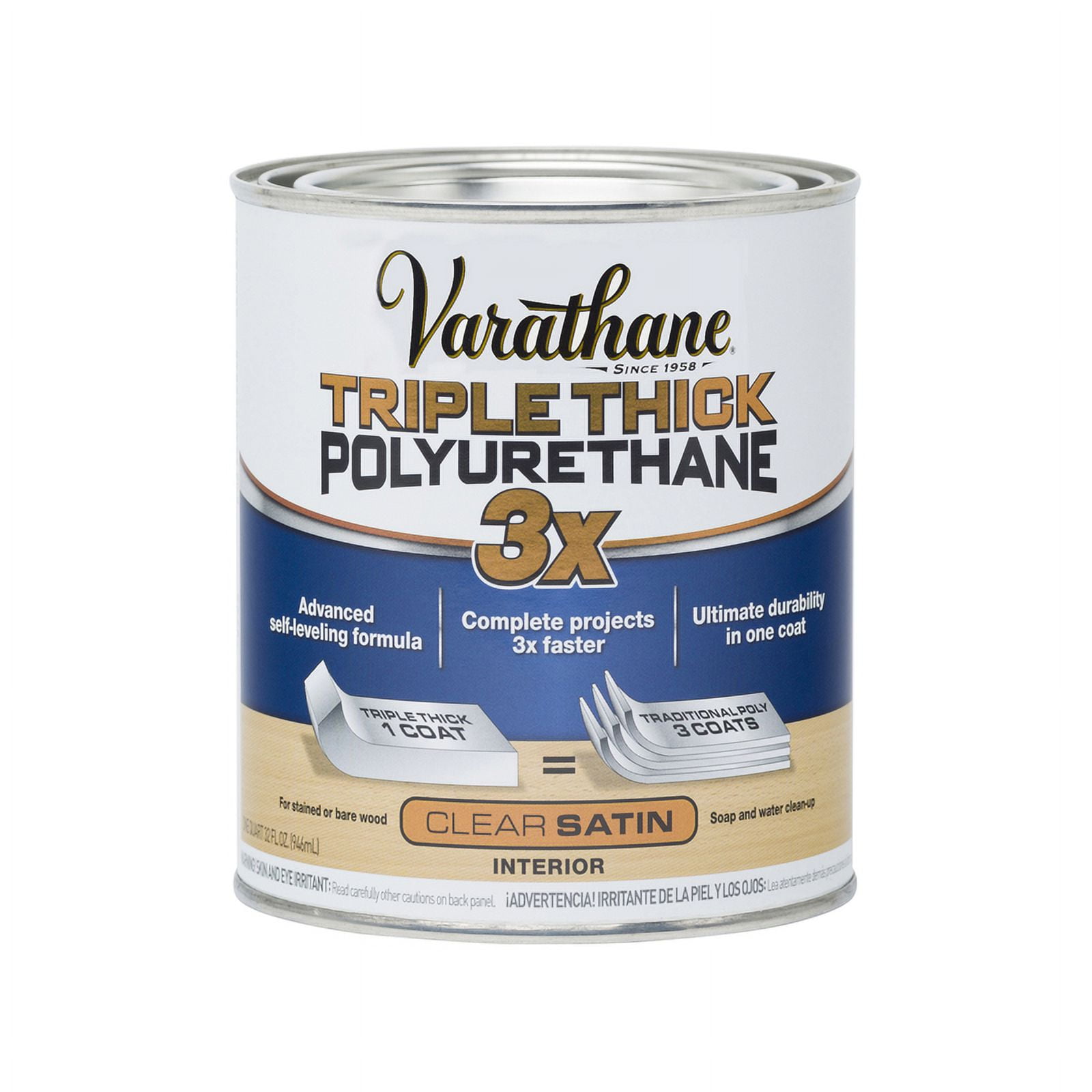 Clear Satin Triple Thick Polyurethane, 1 Quart