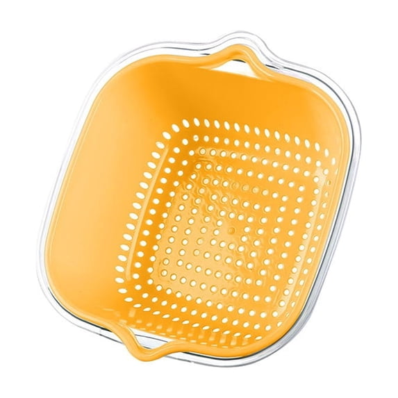 1 Pc Vegetable Washing Baskets in The Kitchen Fruit Baskets Multi-layer Stackable Vegetable Sinks, Strainer and Washing Fruits and Vegetables Kitchen Colander Set, 6.3x5.9 Inch, Yellow Small