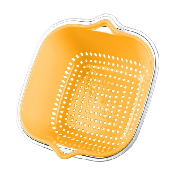 1 Pc Vegetable Washing Baskets in The Kitchen Fruit Baskets Multi-layer Stackable Vegetable Sinks, Strainer and Washing Fruits and Vegetables Kitchen Colander Set, 9.1x8.3 Inch, Yellow Large