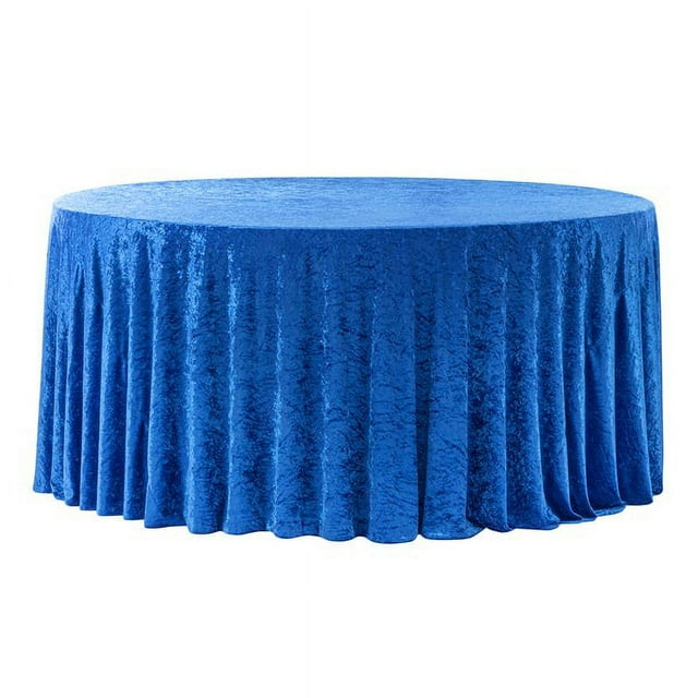1 Pc, Velvet 120" Round Tablecloth - Royal Blue for Wedding, Winter Wonderland Theme, Holiday Celebration, Birthday Party