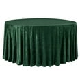 thumbnail image 1 of 1 Pc, Velvet 132" Round Tablecloth - Emerald Green for Wedding, Winter Wonderland Theme, Holiday Celebration, Birthday Party, 1 of 1