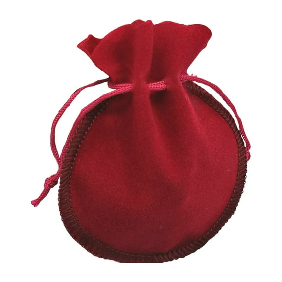 1 Pc Velvet Bags, Calabash Shape Drawstring Jewelry Pouches Small Candy Gift Bags for Spring Festival Valentine's Day Mother's Day Wedding Birthday Party Favors, 2.75x3.14 Inch, Maroon