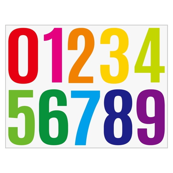 1 Pc Vinyl Mailbox Number Decals, Mailbox Numbers for Outside, Vinyl Number Stickers, Waterproof Large Stick On Numbers, Multi Self-Adhesive House Numbers for Wall Plate, 11.4"x8.7", Numbers Colored