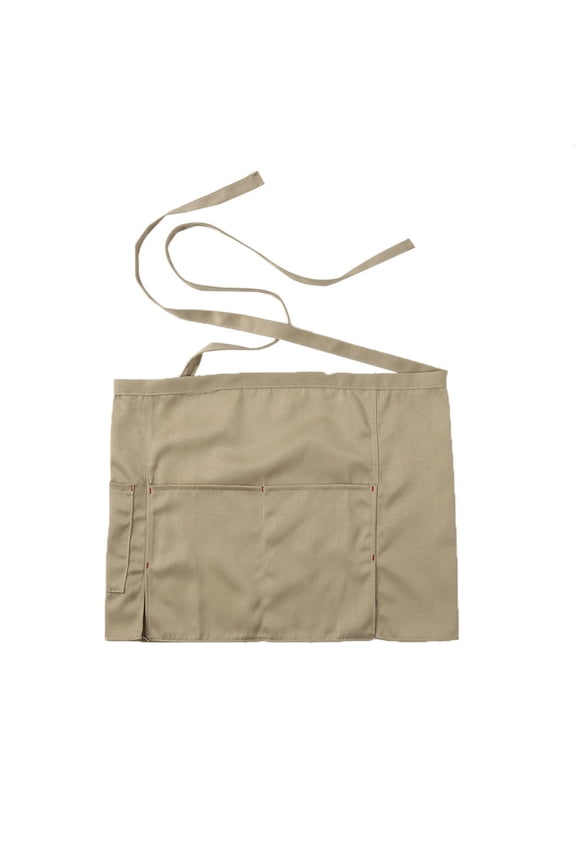 1 Pc Waist Apron with Pockets Kitchen Restaurant Bistro Craft Garden Half Short Aprons for Men, Women, Chef, Baker, Servers, Waitress, Waiter, Craftsmen Work Apron Uniform, Beige