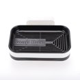thumbnail image 1 of 1 Pc Wall Mounted Soap Dish Single Layer Black Soap Dish for Bathroom Kitchen 4.96"x3.39"x1.02", 1 of 6