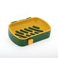 thumbnail image 1 of 1 Pc Wall Mounted Soap Dish Yellow Soap Dish for Bathroom for Kitchen 5.04"x3.66"x1.18", 1 of 6
