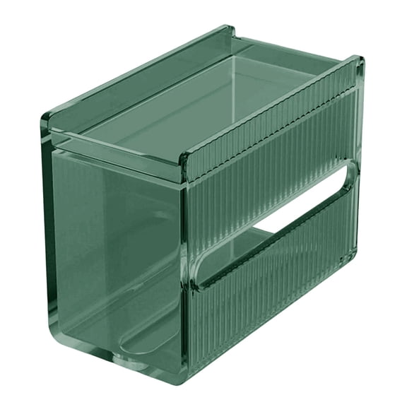 1 Pc Wall Tissue Box Holder, Acrylic Wipes Storage, Clear Napkin Dispenser Case, Space Saving Mountable Design, Easy Refill Access, Ideal for Bathroom, Kitchen, Bedroom, 6.8x3.5x5.3 Inch, Green