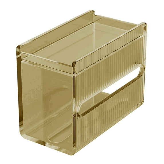 1 Pc Wall Tissue Box Holder, Acrylic Wipes Storage, Clear Napkin Dispenser Case, Space Saving Mountable Design, Easy Refill Access, Ideal for Bathroom, Kitchen, Bedroom, 6.8x3.5x5.3 Inch, Brown