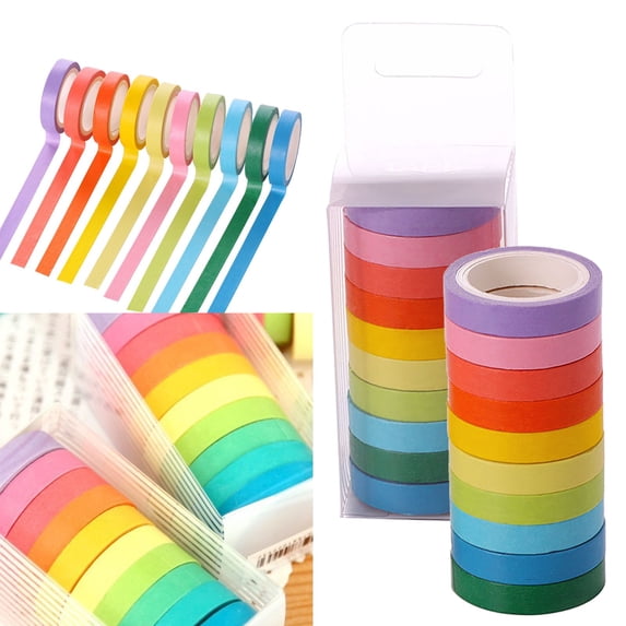 1 Pc Washi Masking Tape Set Washi Tape Set, Colored Masking Tape, 0.39 Inch Rainbow Pastel Writable Colorful Washi Tapes for Bullet Journal DIY Planner Crafts Scrapbook Designs, Pink