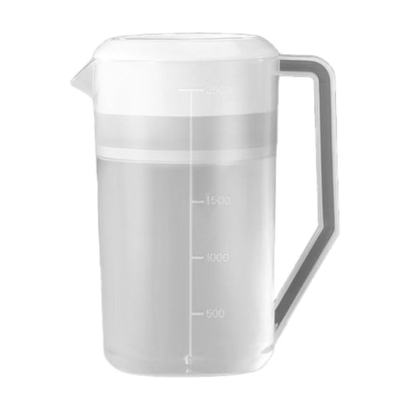 1 Pc Water Large Capacity Juice Plastic Pitcher with Handle Unbreakable Water Pitcher with Lid Heat-Resistant Pitcher for Juice Milk Tea Iced Coffee Homemade Beverage, Clear 2500 ml
