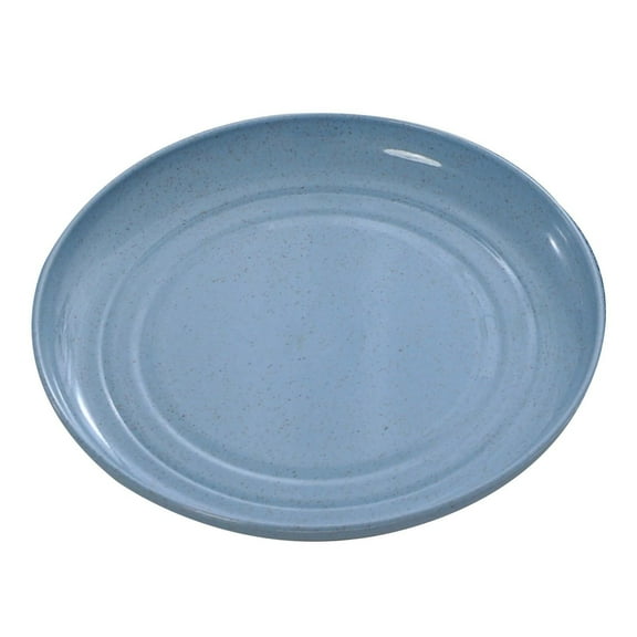 1 Pc Wheat Straw Dinner Plates Lightweight Unbreakable Dinner Dishes Plates Reusable Plate Unbreakable Deep Dinner Plates, Plastic Plates Reusable, 5.9 Inch, Blue