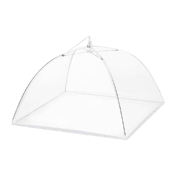 1 Pc White Food Covers 12.6 x12.6 Inch Encrypted Mesh Plate Serving Tents, Mesh Food Covers, Fine Net Screen Umbrella for Outdoors, Parties, Picnics, BBQs, Reusable and Collapsible