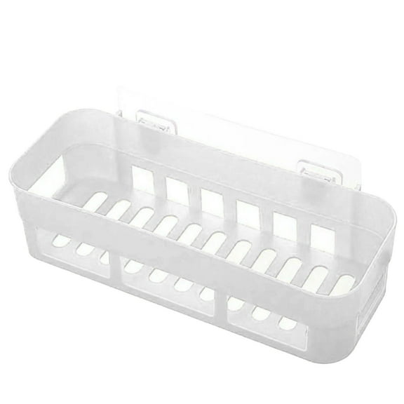 1 Pc White Shower Caddy, Self-Adhesive Shelf Storage Rack, No Drilling Storage Caddy, Multipurpose Shower Caddy Basket Rack, Shower Organizer for Bathroom Shelf Holder, 10.04x3.74x2.56 inch