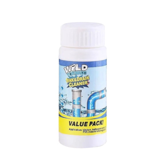 1 Pc Wild Sink and Drain Cleaner - Fast Foaming for Kitchen & Pipes - Wild Tornado Pipe Cleaner - Sink & Drain Cleaner Foam - Drain Foam Cleaner, 1.57x1.57x3.93 Inch, White
