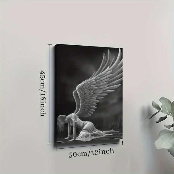 1 Pc Wing Angel Framed Canvas Wall Art, Canvas Poster Prints Wall Art for Bedroom, Living Room, and Corridor, Ideal Gift for Home Decor and Room Decoration