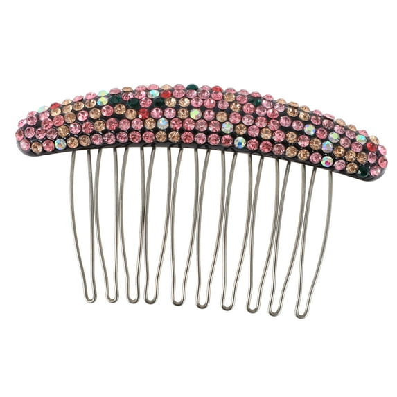 1 Pc Women Anti-Static Hair Insert Comb for Wavy Curly Hair Deep Assorted Color Acrylic Rhinestone