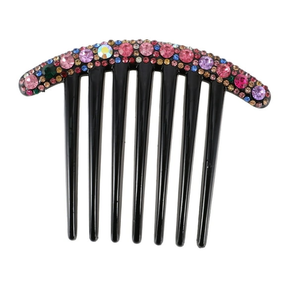 1 Pc Women Comfortable Hair Insert Comb for Straight Thick Hair Assorted Color Resin Rhinestone