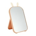 thumbnail image 1 of 1 Pc Women Convenient Cartoon Ears Desktop Cosmetic Mirror for Travel Pink Plastic Glass Mirror, 1 of 2