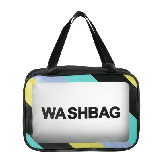 1 Pc Women Convenient Clear Cosmetic Bag for Vacation Camping Business Travel Black-L