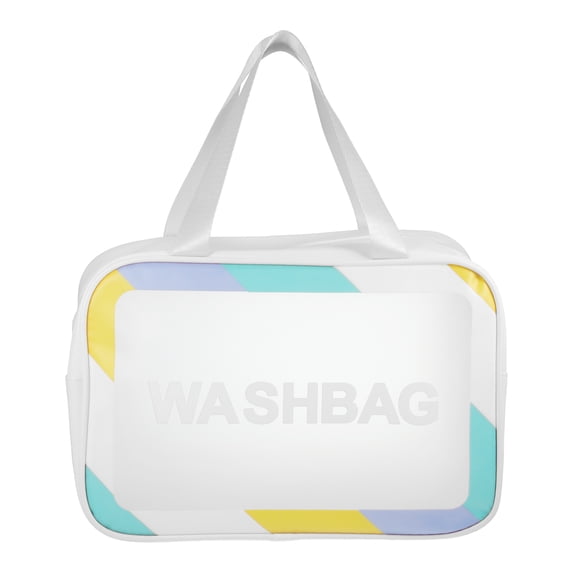 1 Pc Women Convenient Clear Cosmetic Bag for Vacation Camping Business Travel White-L