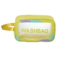 thumbnail image 1 of 1 Pc Women Convenient Clear Cosmetic Bag for Vacation Camping Business Travel Yellow-M, 1 of 4