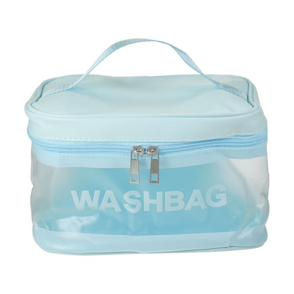 1 Pc Women Convenient Square Makeup Bag for Vacation Camping Business Travel Blue