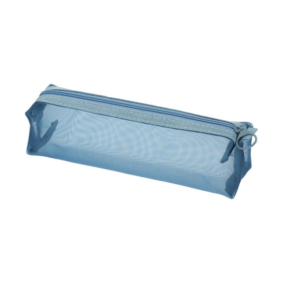 1 Pc Women Convenient Travel Makeup Bag for Vacation Outdoor Activities Blue Nylon Mesh