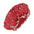 thumbnail image 1 of 1 Pc Women Double Layer Alphabet Pattern Shower Cap for Bathroom Vacation Red Polyester Cotton PEVA, 1 of 2