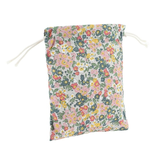 1 Pc Women Durable Drawstring Cosmetic Bag for Business Travel Pink Green Cotton