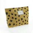 thumbnail image 1 of 1 Pc Women Durable Drawstring Heart Cosmetic Bag for Business Travel Deep Yellow Corduroy, 1 of 2