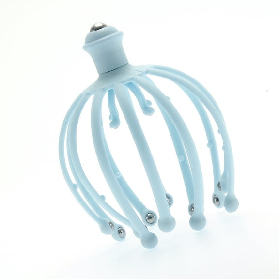 Unique Bargains 1 Pc Women Durable Eighteen Claw Ball Bearing Style Head Massager for Home for Office Plastic Steel Ball Blue