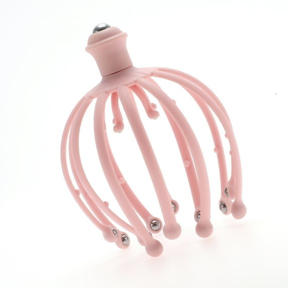 Unique Bargains 1 Pc Women Durable Eighteen Claw Ball Bearing Style Head Massager for Home for Office Plastic Steel Ball Pink