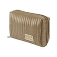 thumbnail image 1 of 1 Pc Women Durable Handheld Travel Makeup Bag for Vacation Business Travel Brown PU, 1 of 2