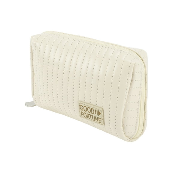 1 Pc Women Durable Handheld Travel Makeup Bag for Vacation Business Travel White PU